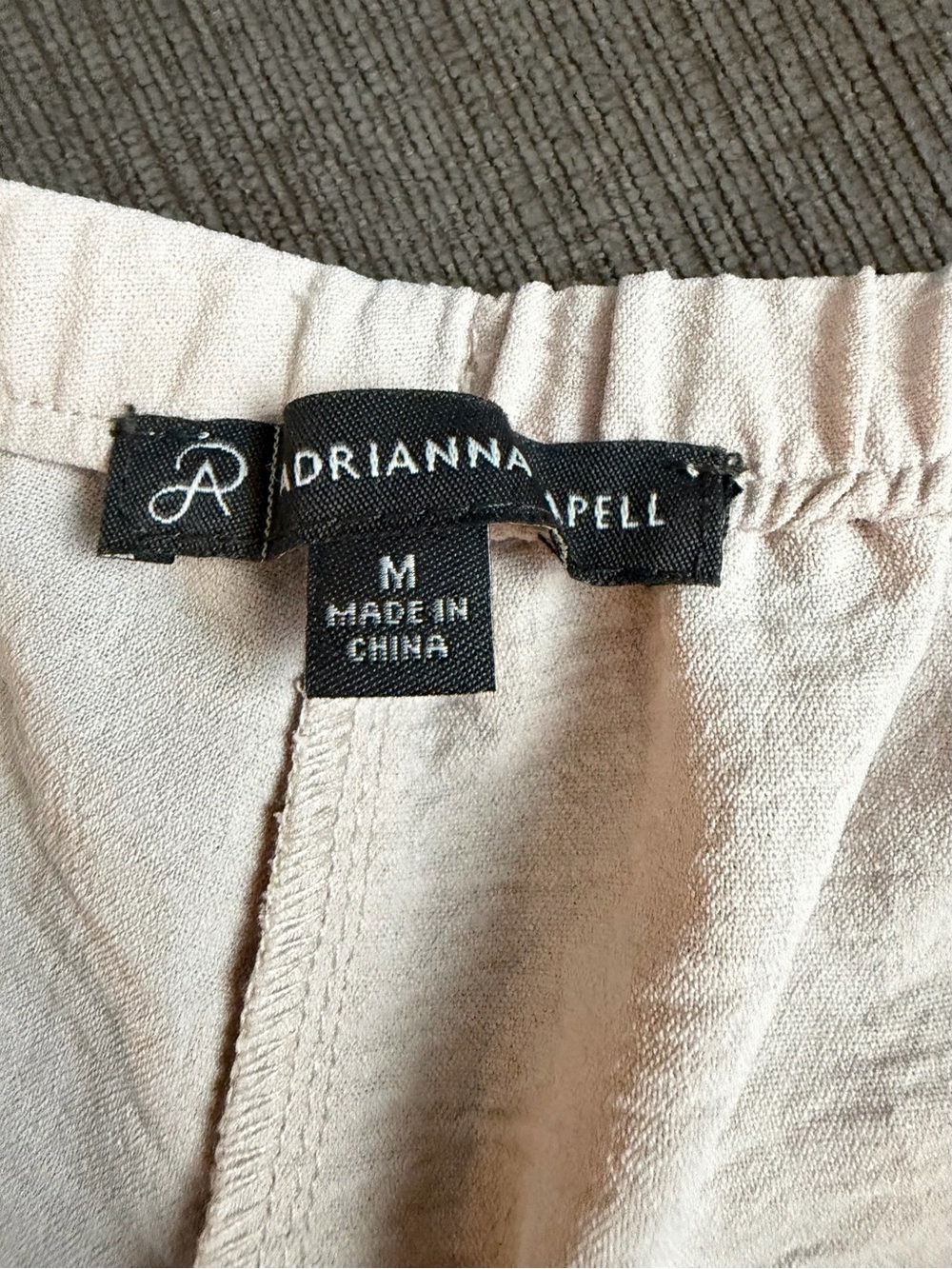 Adrianna Papell Blush Wide-Leg Pants with Lace Hem - Picture 4 of 4